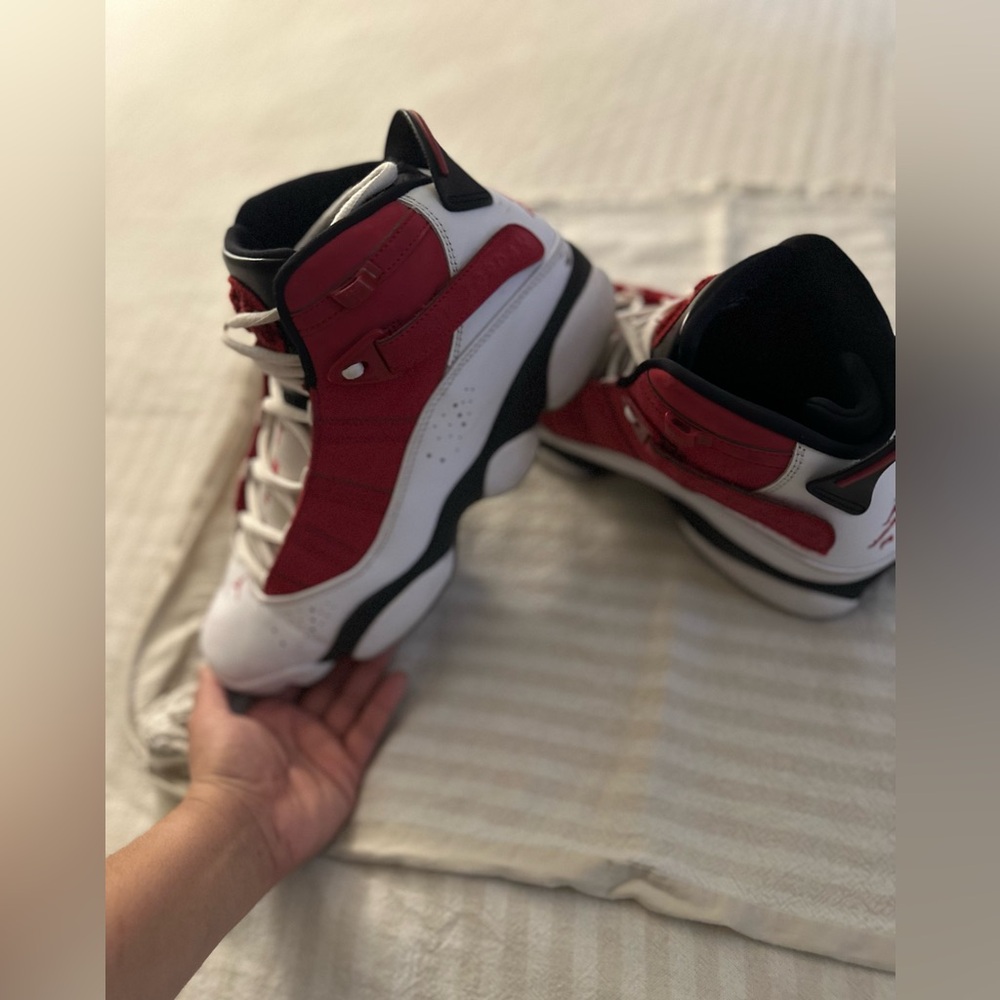 Jordan 6 Rings Red and White Sneakers